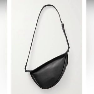 The Row Slouchy Banana Bag, Small Size (Black Leather)